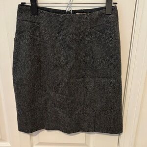 Boden Gray Herringbone Pencil Skirt